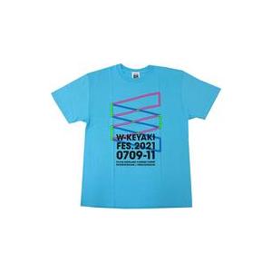 中古衣類 櫻坂46＆日向坂46 ロゴTシャツ スカイブルー Lサイズ 「W-KEYAKI FES.2021」