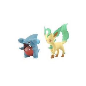 中古食玩 トレーディングフィギュア 3.フカマル＆リーフィア 「ポケモンスケールワールド シンオウ地...