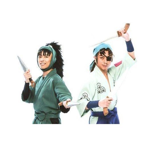 中古生写真(男性) 翁長卓(蜉蝣)・早乙女じょうじ(七松小平太)/横型・上半身・衣装緑.紫・武器・片...