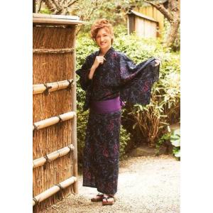 中古生写真(男性) 神里優希(不二周助)/全身・浴衣黒・帯紫・右手胸元・左手上げ・私服ショット/ミュージカル『テニスの王子様』3rdシーズ