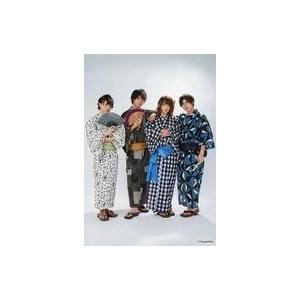 中古生写真(男性) 集合(4人)/全身・浴衣・鷲尾・輝山扇子広げ・鷲尾左手肩・背景白/ツキプロ文化祭「死にかけ男が転生目指して芸能界で頑張りま