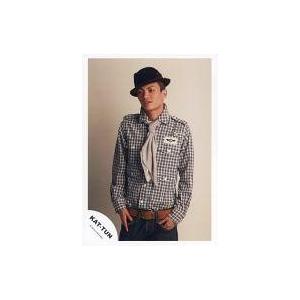 中古生写真(ジャニーズ) KAT-TUN/田中聖/膝上・シャツチェック青白・スカーフグレー・両手ポケット・帽子・背景白/公式生写真