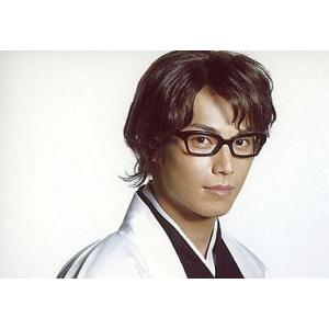 中古生写真(男性) 大口兼悟(藍染惣右介)/横型・顔アップ・メガネ・背景白・キャラクターショ