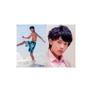 中古コレクションカード(男性) 東京B少年/佐藤龍我/全身・水着青・左向き・海・裏面バストアップ/HiHiB少年写真集「GALAXY BOX」特典トレ
