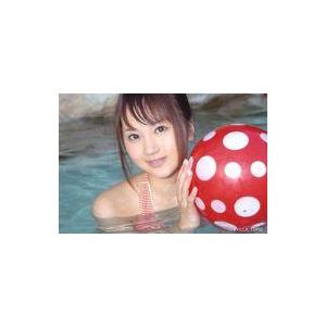 中古生写真(女性) 浜田翔子/横型・顔アップ・水着オレンジ・ボーダー柄・右手ビーチボール・首かしげ・・プール・ポストカードサイズ/公式生写