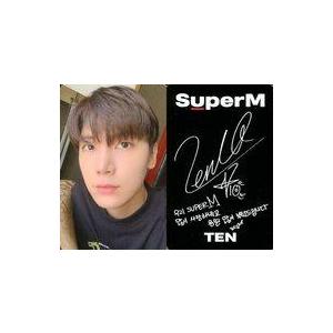 中古コレクションカード(男性) SuperM/テン(TEN)/衣装黒・ソファベージュ・両手下げ・裏面印刷サイン入り/CD「1st Mini Album(韓国