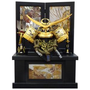 28号金上杉着用兜金襴竜虎収納飾り : 人形のモリシゲ - 通販 - Yahoo