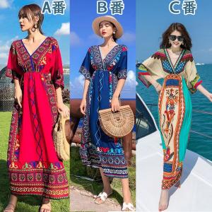 母の日ギフト プレゼント ワンピース レディース チュニックワンピース レディース  リゾート ロングドレス  ビーチ ワンピース  民族風