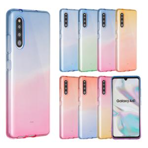Galaxy A41 ケース ギャラクシA41 スマホケース TPU グラデーション ケース シリコン 耐衝撃 吸収 カバー ソフトケース SC-41A SC41A SCV48 SCV-48　