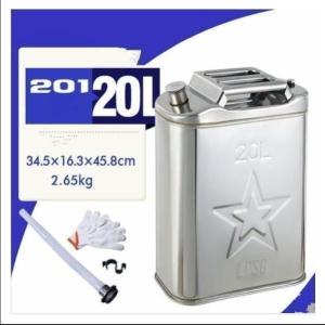 軽油桶 携帯しやすい ドラム缶 ガソリン 20L タンク 201 ステンレス ガソリン缶アウトドア用品 燃料タンク、携行缶