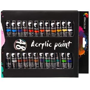 Zenacolor 48色 アクリル絵の具セット - 12mL ペイント チューブ