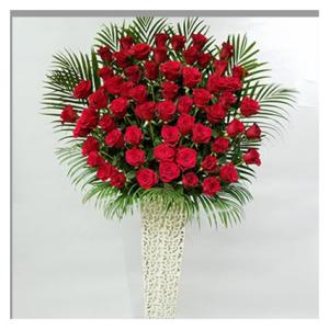 スタンド花(アイアン) 大輪バラ60本 30000円(税別) 180cm位 設置＆回収無料 東京都 ...