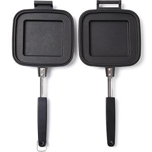 日本製 直火式 ホットサンドメーカー  耳まで焼ける 上下取り外し可能 フッ素樹