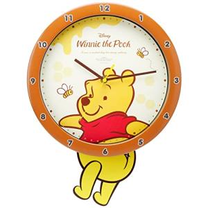 ティーズファクトリー 掛け時計 ディズニー くまのプーさん 足振りクロック アナログ 静音 連続秒針 ブラウン DN-