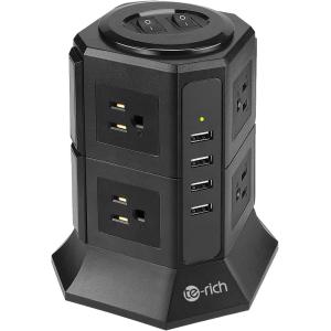 延長コード USB付き 延長コード 2ｍ 12個ACコンセント Type-Cポート付き