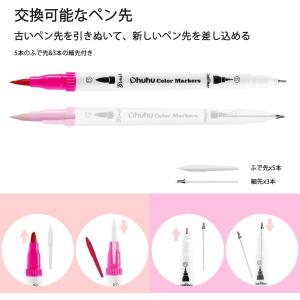 マーカーペン 120色 水性 水彩ペン ふでタ...の詳細画像4