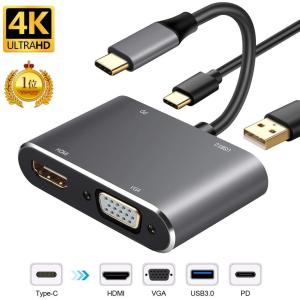 HDMI 分配器 切り替えき VGA 変換 USB C ドッキングステーション Type C｜sutekinakurashi