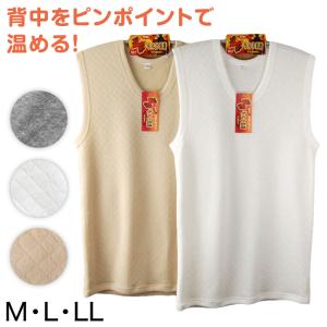 遠赤外線加工 遠赤当て布付きニットキルト かぶりベスト M〜LL (ベスト インナー ニット 下着 肌着 メンズ 男性 紳士 遠赤外線加工 M L LL) (在庫限り)