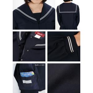 トンボ学生服 女子 サージ織り 白2本ラインセ...の詳細画像2