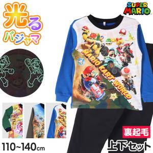光るパジャマ マリオ パジャマ 裏起毛 長袖 男...の商品画像