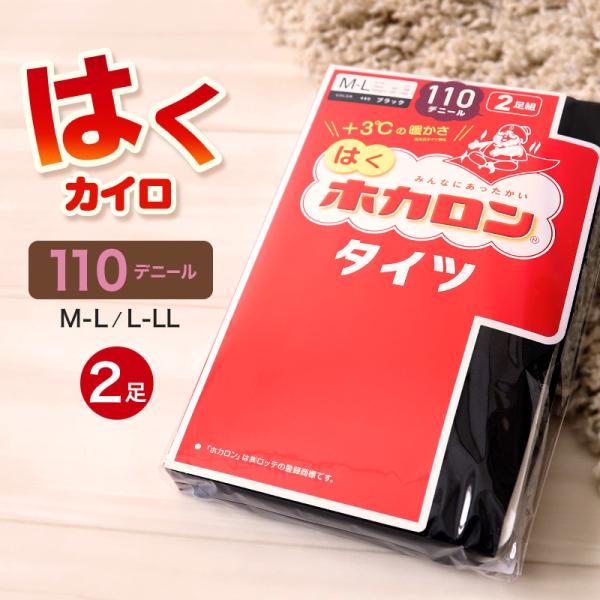発熱タイツ レディース タイツ ホカロン あたたかい あったかい 防寒 110デニール 2足組 M-...