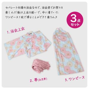 女児 浴衣 ワンピース セット キッズ ワンピ...の詳細画像1