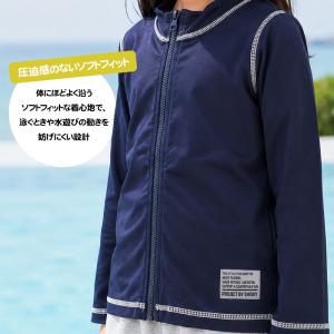 ラッシュガード キッズ 長袖 ジップアップ 前...の詳細画像2