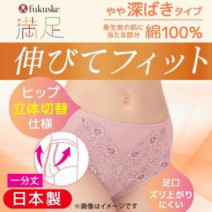 福助 ショーツ 一分丈 レディース 綿 やや深...の詳細画像1