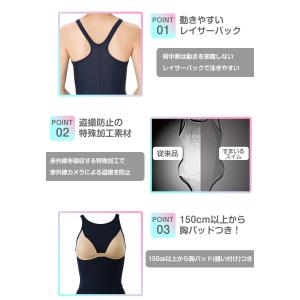 女子用ワンピース水着 はっ水加工 盗撮防止 ス...の詳細画像4