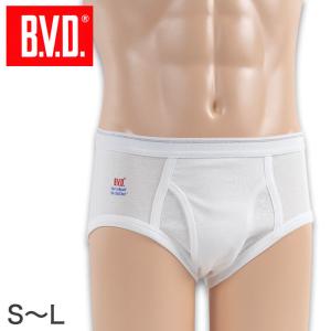 BVD メンズ ブリーフ 綿100% 白 前開き S〜L (下着 bvd パンツ セミビキニ コットン インナー 丈夫 S M L)｜suteteko