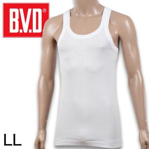 BVD メンズ タンクトップ  綿100％ LL (コットン ランニング シャツインナー 下着 男性 紳士 白 ホワイト 大きいサイズ)｜suteteko