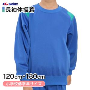 ギャレックス 体操服 長袖トレシャツ 120cm・130cm 男子 女子 ジャージ 青 ワンポイント クルーネック 長そで Galax (送料無料) (取寄せ)｜suteteko