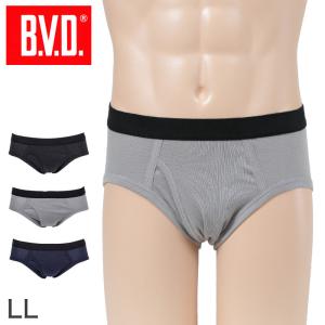 BVD メンズ カラーブリーフ 綿100% LL (コットン 前開き 下着 肌着 インナー 男性 紳士 ボトムス グレー ネイビー ブラック 大きなサイズ) (在庫限り)｜suteteko