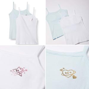 女児 パット付き キャミソール 2枚組 140...の詳細画像3