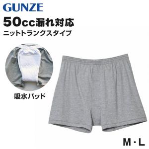 グンゼ 愛情らくらく ニット　トランクス メンズ  M・L (GUNZE 男性 下着 肌着 インナー ゴム縫い付き 介護 失禁 失禁パンツ 頻尿) (在庫限り)｜suteteko