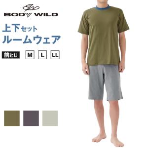 ボディワイルド パジャマ メンズ 半袖 短パン 半ズボン 上下セット M〜LL 春夏｜すててこねっと ヤフー店