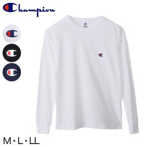 チャンピオン 長袖tシャツ メンズ 長袖 丸首 長袖シャツ M〜LL (紳士 長袖シャツ Tシャツ Champion 白 黒 紺 クルーネック ロングスリーブ) (在庫限り)