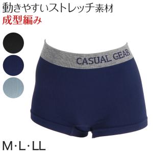 ボクサーショーツ レディース ショーツ 1分丈 M〜LL (下着 インナー 一分丈 パンツ リブ ストレッチ シンプル スポーツ ヨガ) (在庫限り)