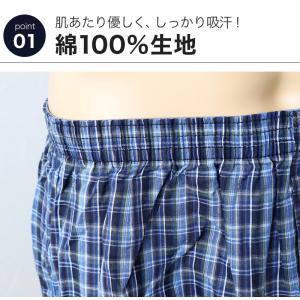 メンズ トランクス 綿100 2枚組 下着 パ...の詳細画像1