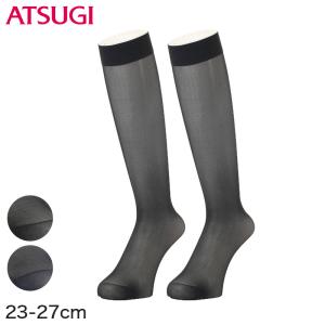 アツギ ハイソックス メンズ 靴下 無地 23-27cm (黒 ソックス