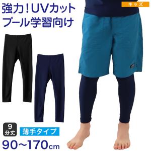 スクール水着 ラッシュガード レギンス 9分丈 スパッツ UVカット 90〜170cm (学校 スイムレギンス ラッシュレギンス 授業 スポーツ 紫外線対策 プール ベビー)｜すててこねっと ヤフー店