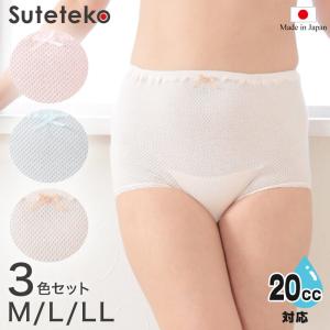 Suteteko 女性用 超伸縮 やみつきのびのび失禁ショーツ 20cc対応 3色組 M〜LL (レディース 伸縮性 失禁ショーツ 3色組)｜suteteko