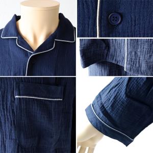 パジャマ メンズ ガーゼ 綿100 春夏 夏用...の詳細画像2