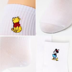 レディース ソックス ディズニー 刺繍 クルー...の詳細画像1