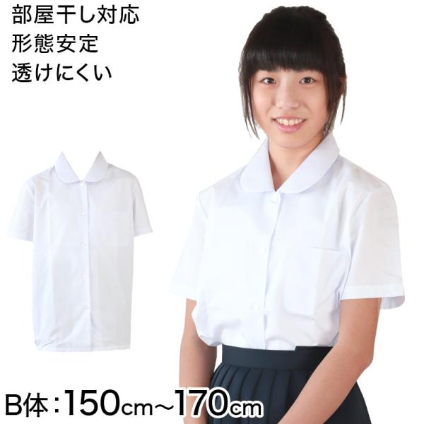 学生服 女子 スクールシャツ 半袖 丸襟 形態安定 B体 丸衿ブラウス 150cmB〜170cmB ...