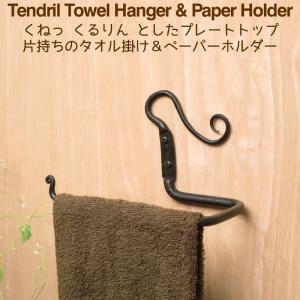 タオルハンガー ペーパーホルダー アイアン タオル掛け 紙巻器 キッチン トイレ 洗面所 おしゃれ テンドリルタオルハンガー＆ペーパーホルダー｜suudiah