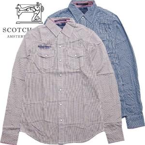 スコッチアンドソーダ メンズ Scotch&Soda シャツ 長袖シャツ チェックシャツ 20008F M-L　｜suxel