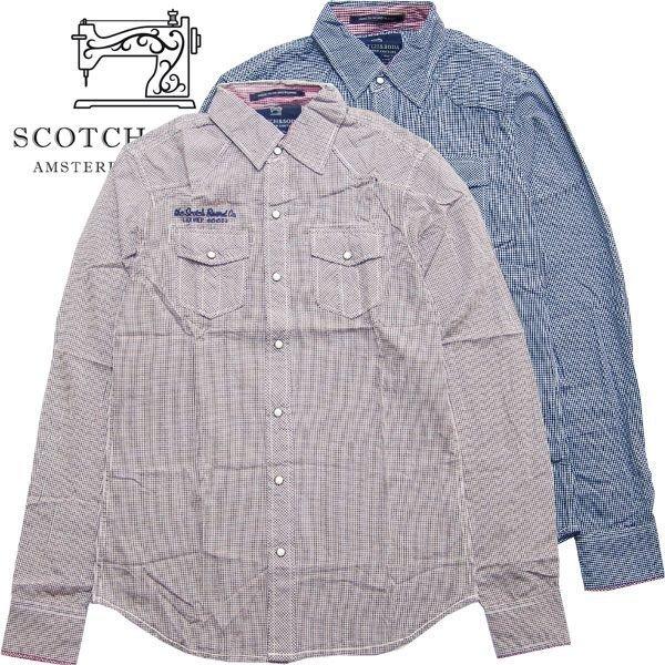 スコッチアンドソーダ メンズ Scotch&amp;Soda シャツ 長袖シャツ チェックシャツ 20008...