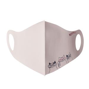 定番 抗菌立体マスク ネコまるけ ネコまるけ柄 21-2208＃2/BGY クスグルジャパン 可愛いキャラクター 抗菌加工 UV加工 吸汗速乾