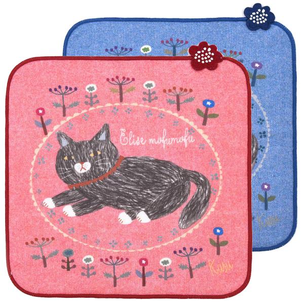 ハンカチタオル ガーゼパイルハンカチ エリーゼモフモフ柄 ハンカチ 23-6709 #1/PK #2...